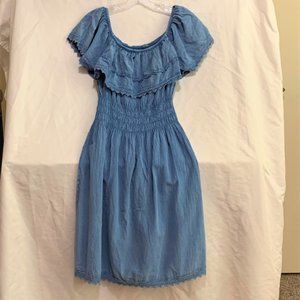 Seaspice Frilled Resortwear Jean Blue Dress - Size M (Pre-Owned)